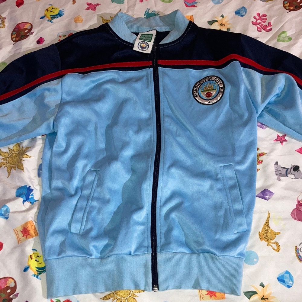 Kids Light Blue and Navy Zip-Up Jacket